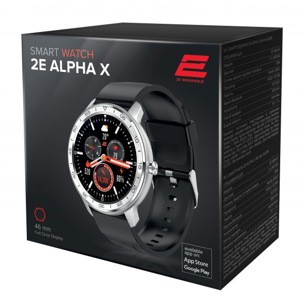 Смарт-часы 2E Alpha X 46mm Silver