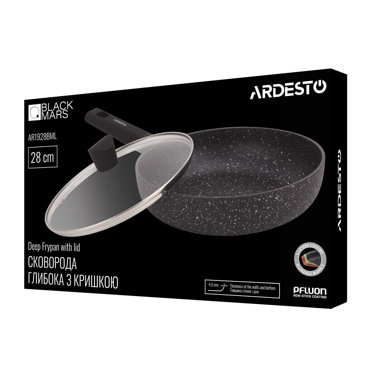 Сковорода Ardesto Black Mars Alcor 28 см (AR1928BML)