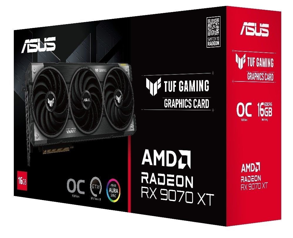 Відеокарта ASUS Radeon RX 9070 XT 16GB TUF Gaming OC (TUF-RX9070XT-O16G-GAMING)