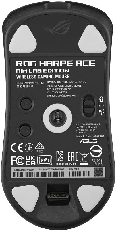 Мишка ASUS ROG Harpe Ace Aim Lab Edition USB/WL/BT Black (90MP02W0-BMUA00)