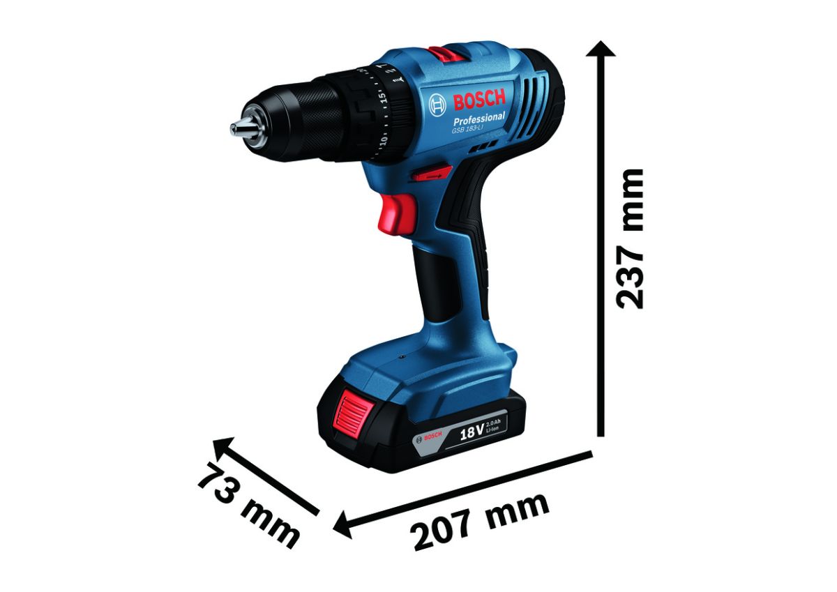 Шуруповерт Bosch GSB 183-LI 18V 1х2Ah (0.601.9K9.101)