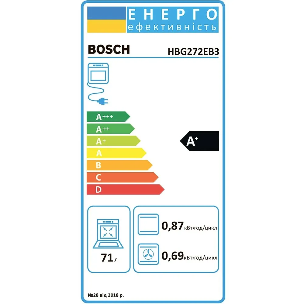 Духова шафа Bosch HBG272EB3