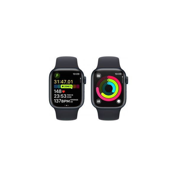 Смарт-годинник Apple Watch Series 9 GPS 45mm Midnight Aluminium Case with Midnight Sport Band - S/M (MR993QP/A)