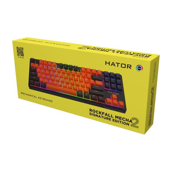 Клавиатура Hator Rockfall 2 Mecha Signature Edition USB Black/Orange/Black (HTK-520-BOB)