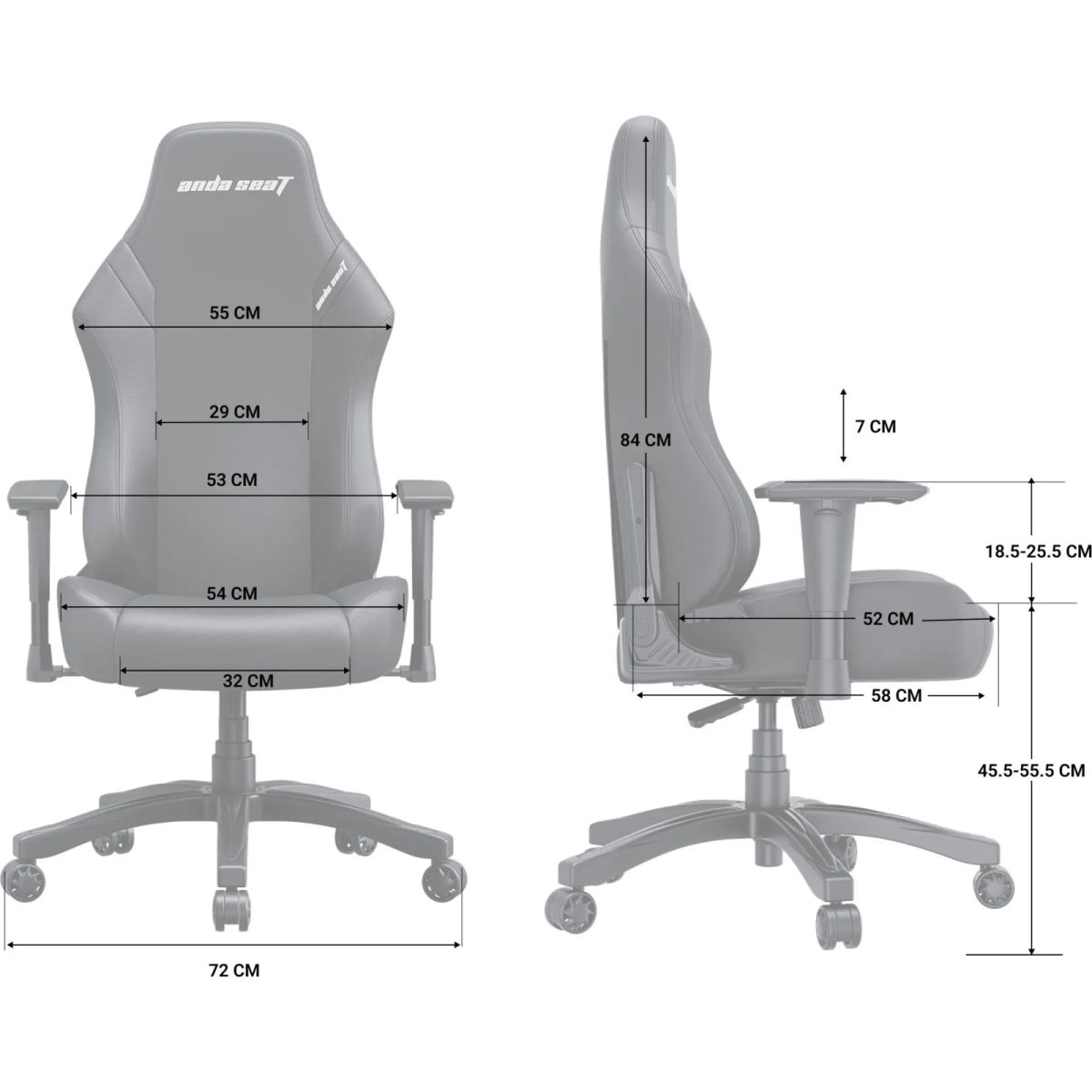Крісло ігрове Anda Seat Luna Size L Black Blue (AD18-44-BS-PV)