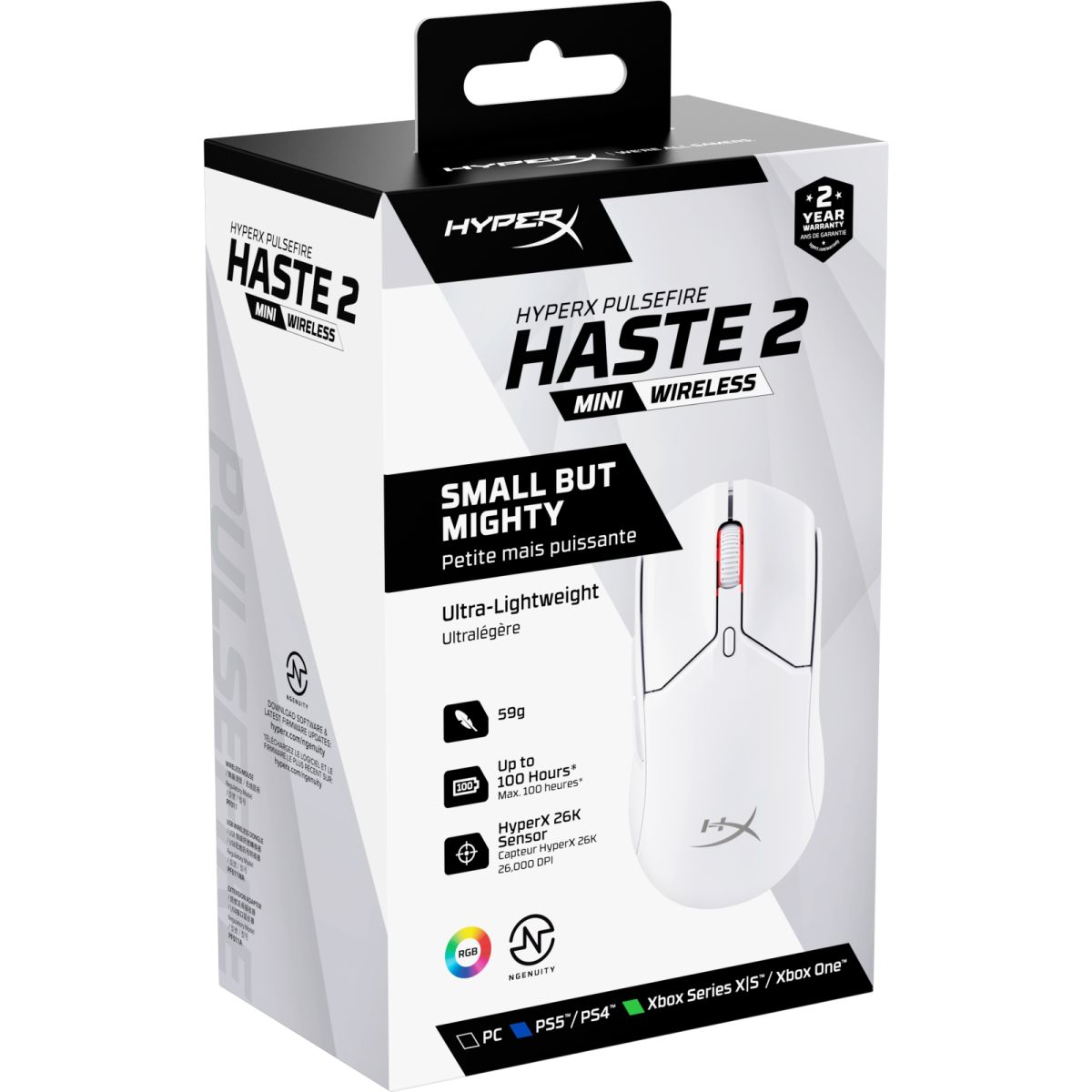 Мишка HyperX Pulsefire Haste 2 mini White (7D389AA)