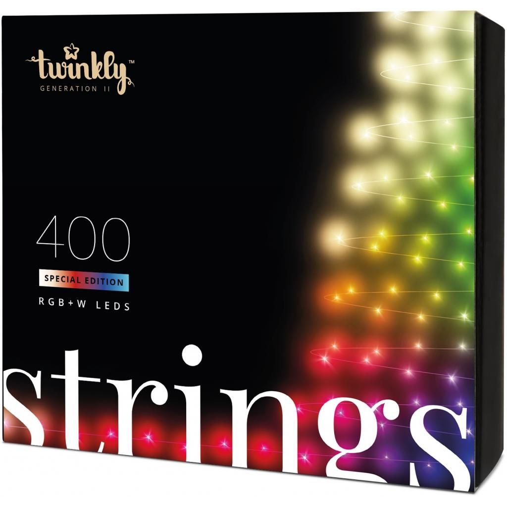 Гірлянда Smart LED Twinkly Strings RGBW 400 чорний (TWS400SPP-BEU)