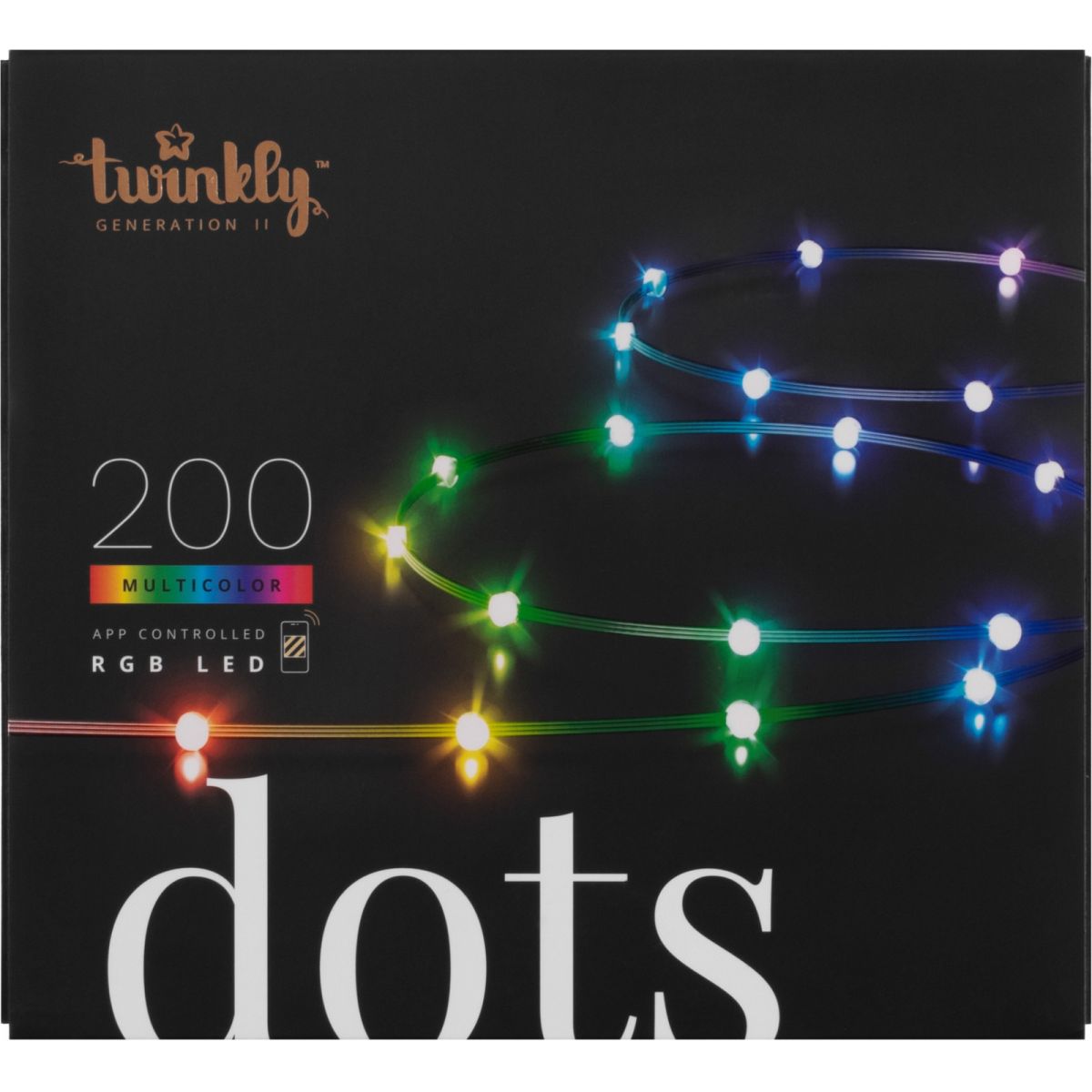Гірлянда Smart LED Twinkly Dots Lights RGB 200 прозорий (TWD200STP-BEU)