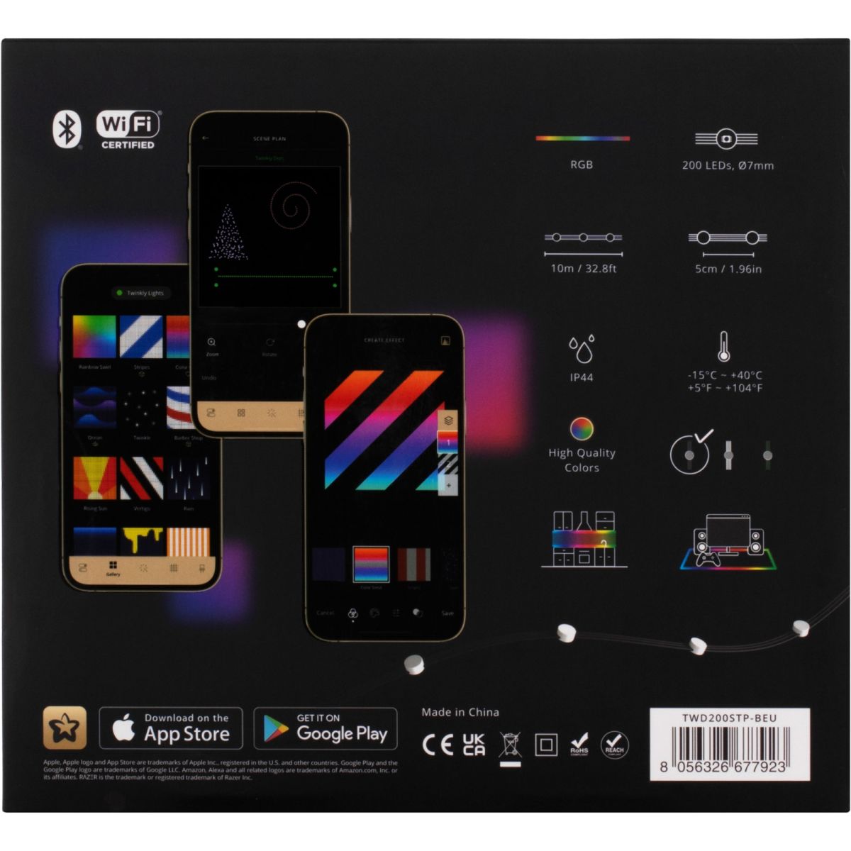 Гірлянда Smart LED Twinkly Dots Lights RGB 200 прозорий (TWD200STP-BEU)