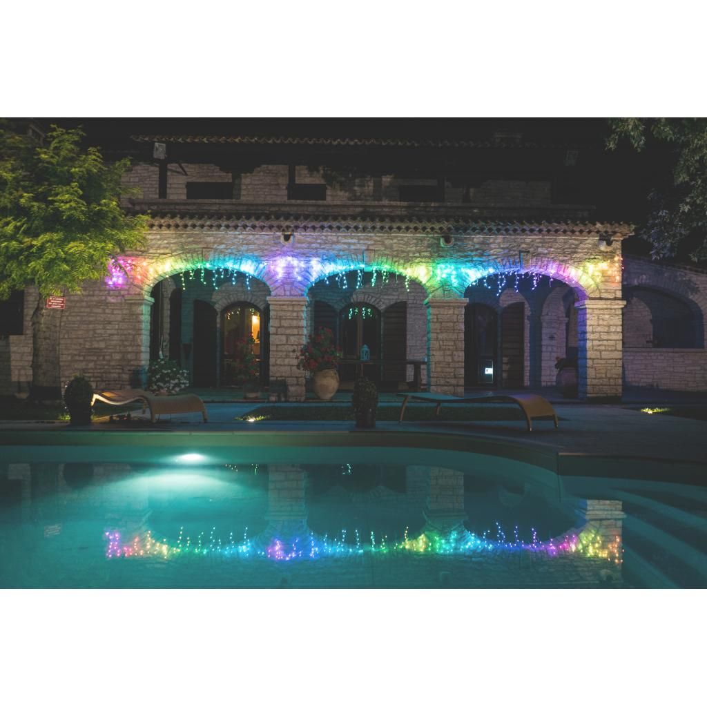 Гірлянда Smart LED Twinkly Icicle RGBW 190 прозорий (TWI190SPP-TEU)