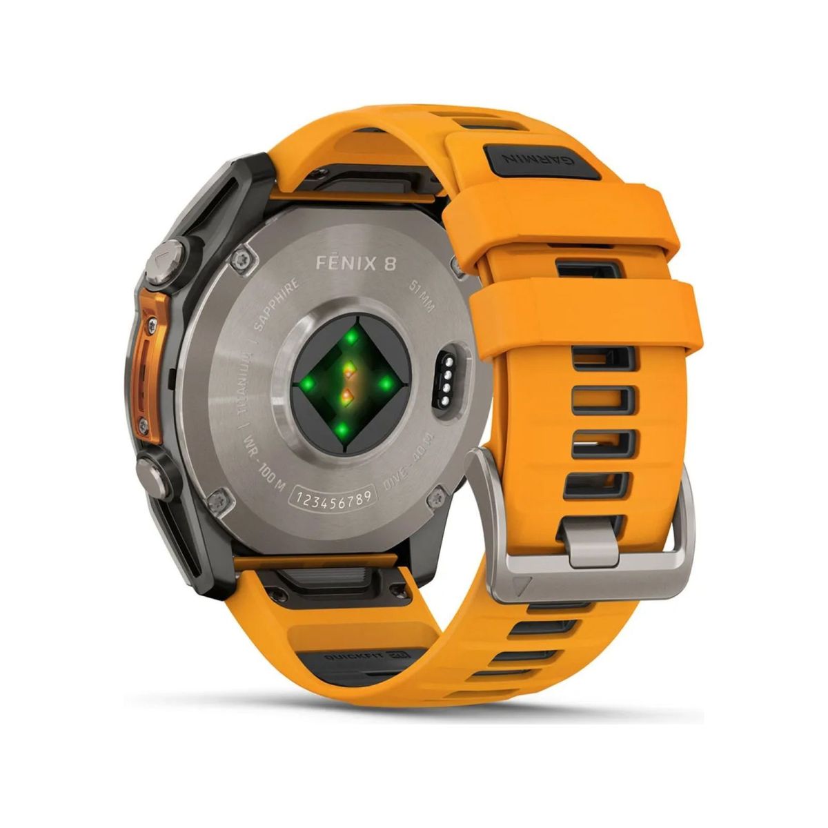Смарт-годинник Garmin fenix 8 AMOLED 51mm Titanium with Spark Orange/Graphite Silicone Band (010-02905-11)