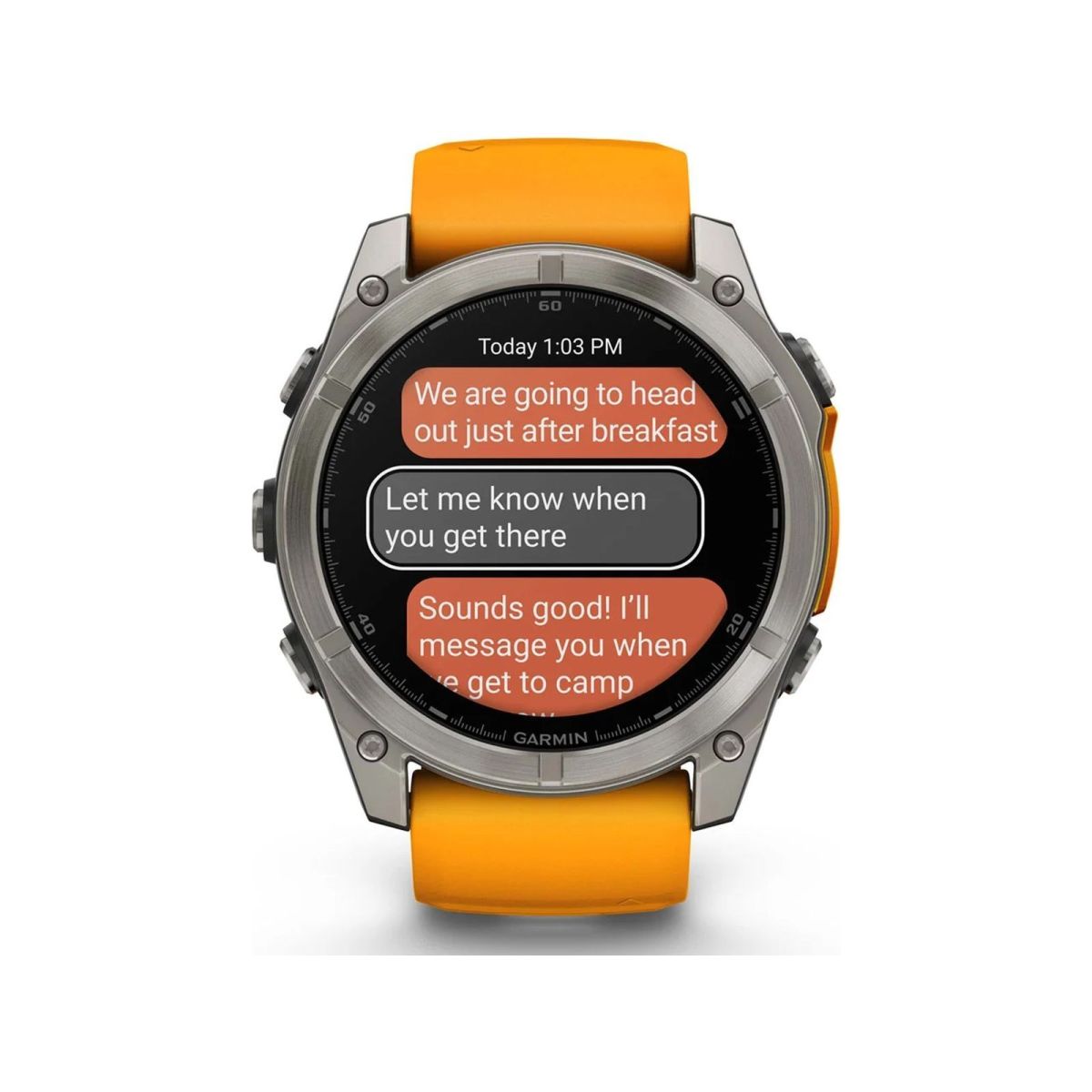Смарт-годинник Garmin fenix 8 AMOLED 51mm Titanium with Spark Orange/Graphite Silicone Band (010-02905-11)