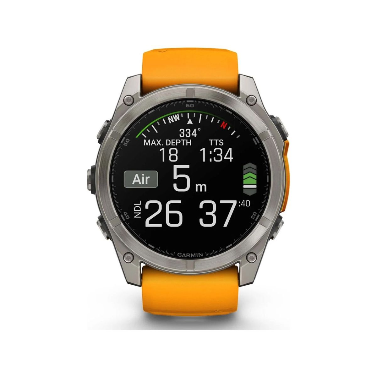 Смарт-годинник Garmin fenix 8 AMOLED 51mm Titanium with Spark Orange/Graphite Silicone Band (010-02905-11)