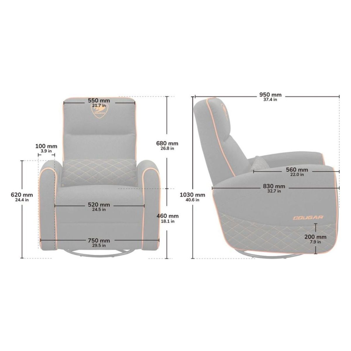 Крісло ігрове Cougar Fidom Gray