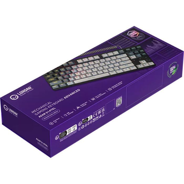 Клавіатура Lorgar Azar 514TKL RGB Mechanical USB UA White Grey (LRG-GK514TKL-WH-UA)
