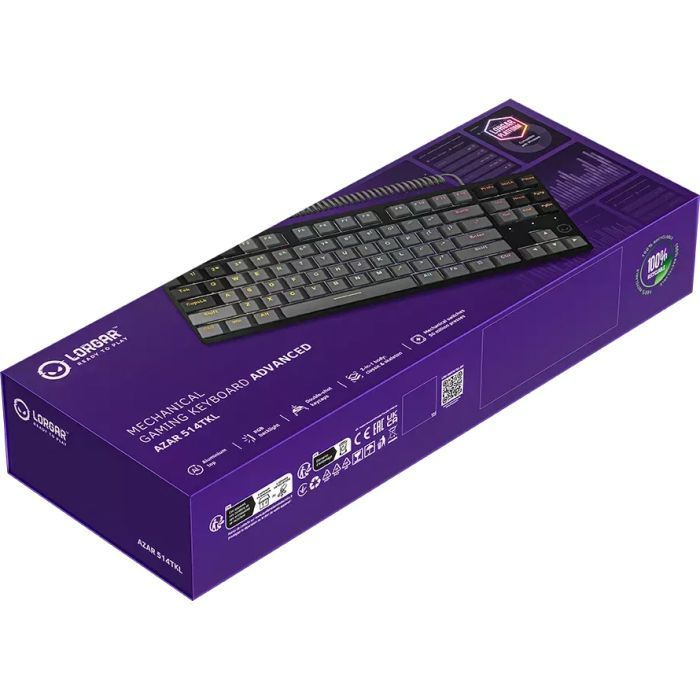 Клавіатура Lorgar Azar 514TKL RGB Mechanical USB UA Black Grey (LRG-GK514TKL-BK-UA)