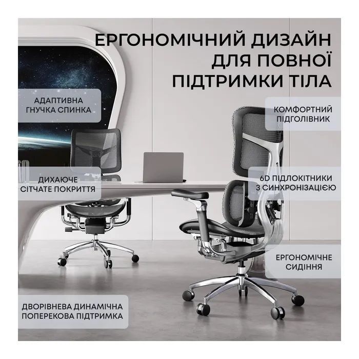 Офісне крісло Sihoo Doro S300 Mesh Dark Grey (S300-M201)