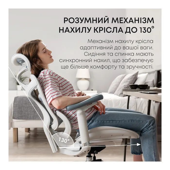 Офісне крісло Sihoo Doro C300L Mesh White (DORO-C300L-A3-102)