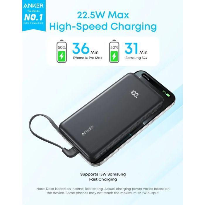 Батарея універсальна Anker Zolo 10000mAh 22.5W Black (A110DH11)
