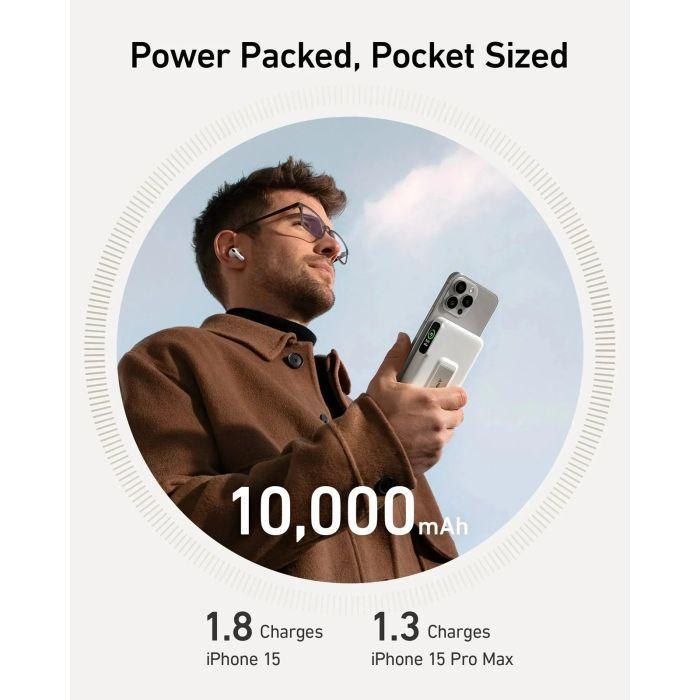 Батарея універсальна Anker MagGo 10000mAh 27W White (A1654G21)