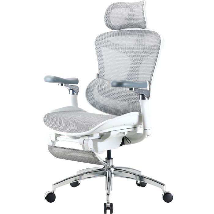 Офісне крісло з підставкою для ніг Sihoo DORO C300 Pro Mesh White (DORO-C300-PRO-M102-JT)