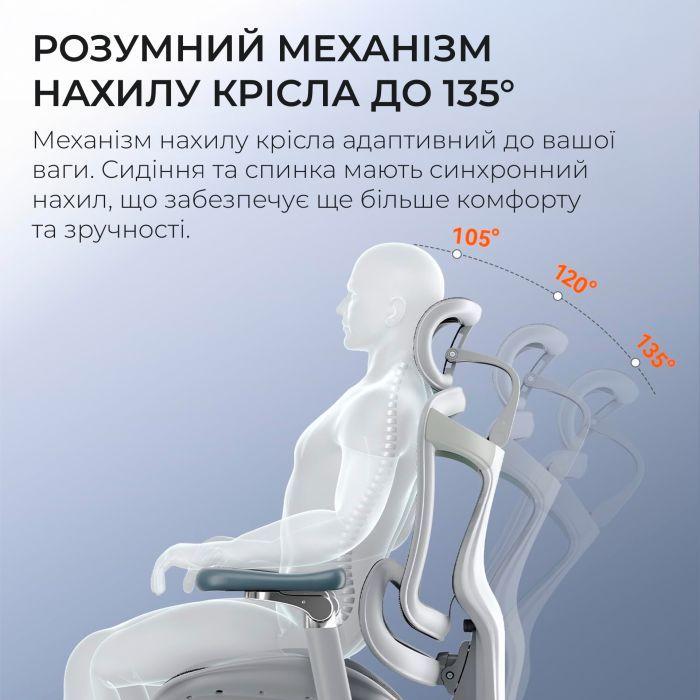 Офісне крісло з підставкою для ніг Sihoo DORO C300 Pro Mesh White (DORO-C300-PRO-M102-JT)