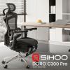 Офісне крісло з підставкою для ніг Sihoo DORO C300 Pro Mesh Black (DORO-C300-PRO-M101-JT)