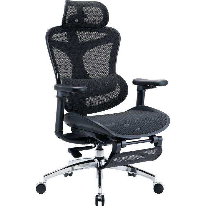 Офісне крісло з підставкою для ніг Sihoo DORO C300L Mesh Black (DORO-C300L-A3-101-JT)