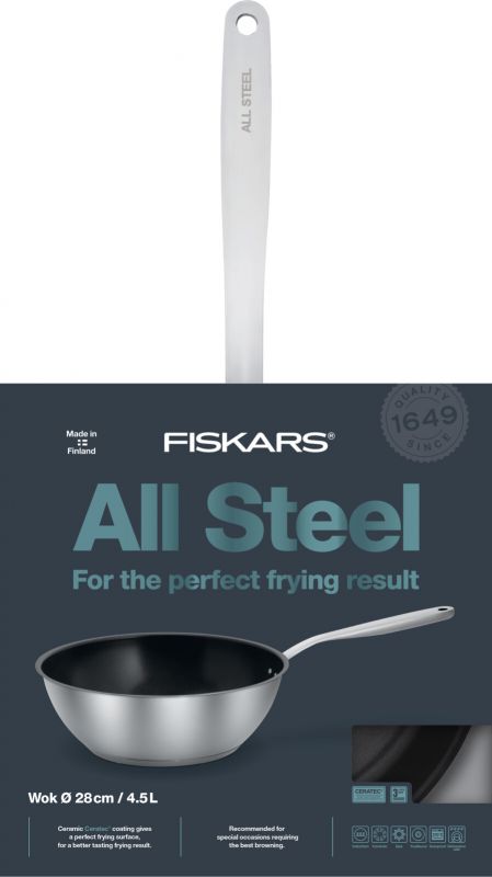 Сковорода Fiskars All Steel WOK 28 см (1023763)