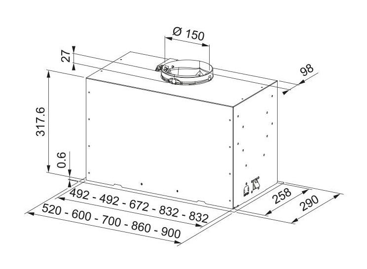 Витяжка кухонна Franke Box Flush Basic FBFE LG A52 (305.0729.554)