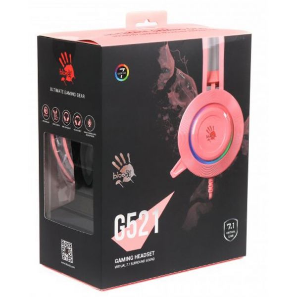 Гарнітура ігрова A4Tech Bloody G521 Pink