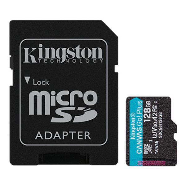 Карта пам'яті microSDXC Kingston Canvas Go Plus 128GB C10 UHS-I U3 A2 + SD (SDCG3/128GB)