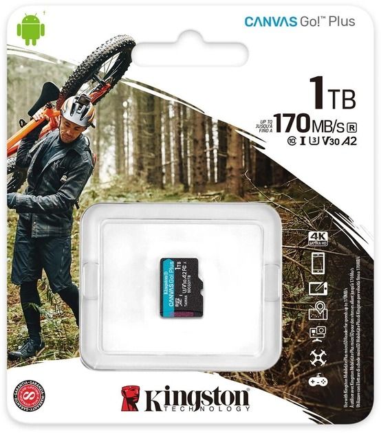 Карта пам'яті microSDXC Kingston Canvas Go! Plus 1TB UHS-I U3 A2 Class 10 (SDCG3/1TBSP)