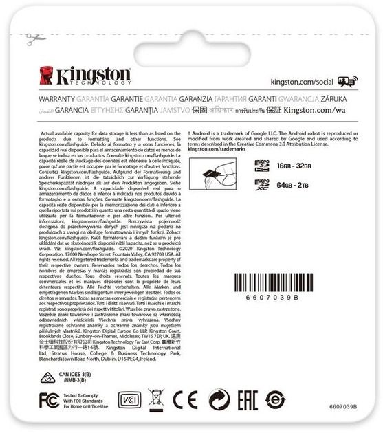 Карта пам'яті microSDXC Kingston Canvas Go! Plus 1TB UHS-I U3 A2 Class 10 (SDCG3/1TBSP)
