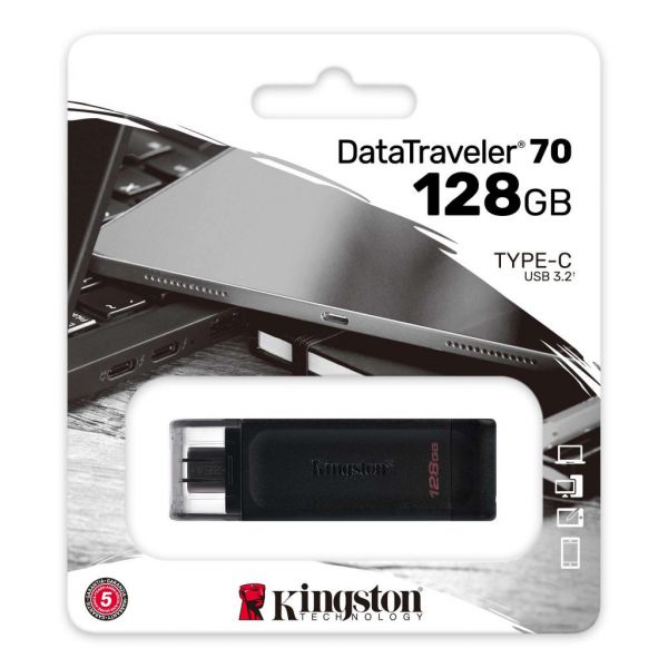 USB флеш накопичувач Kingston DataTraveler 70 128GB USB 3.2 Type-C (DT70/128GB)