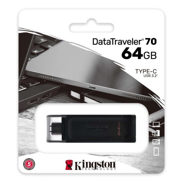 USB флеш накопитель Kingston DataTraveler 70 64GB USB 3.2 Type-C (DT70/64GB)