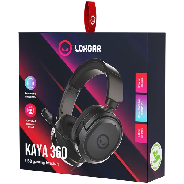 Гарнітура ігрова Lorgar Kaya 360 USB Black (LRG-GHS360)