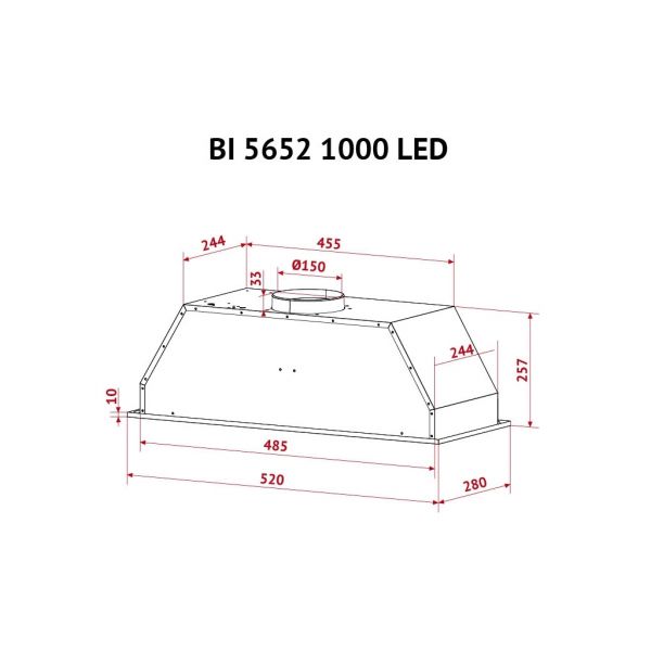 Вытяжка кухонная Perfelli BI 5652 WH 1000 LED