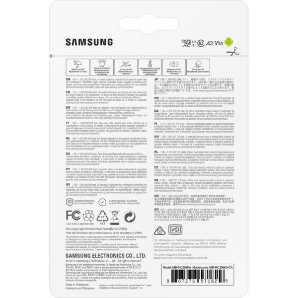 Карта пам'яті microSDXC Samsung EVO PLUS 256GB C10 UHS-I + SD (MB-MC256KA/RU)