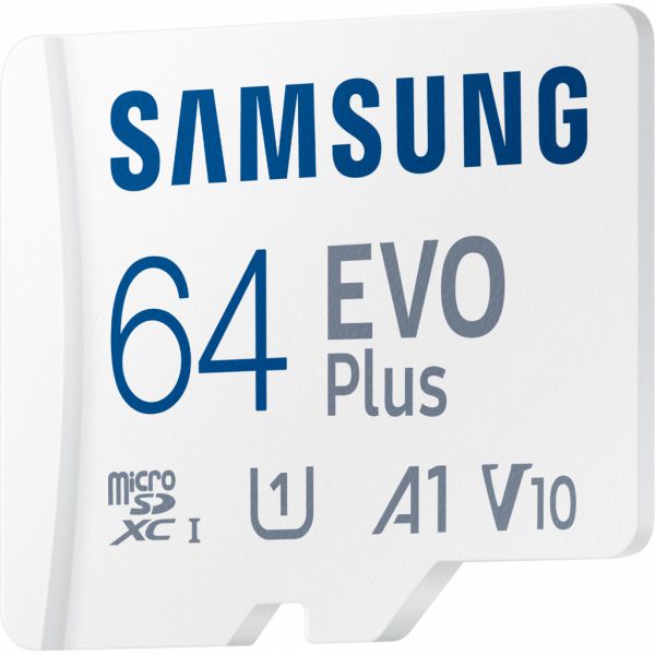 Карта пам'яті microSDXC Samsung EVO PLUS 64GB C10 UHS-I + SD (MB-MC64KA/RU)