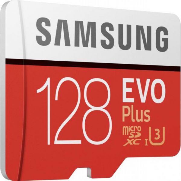 Карта памяти microSDXC Samsung Evo Plus V2 128GB С10 UHS-I U3 + SD (MB-MC128HA/RU)