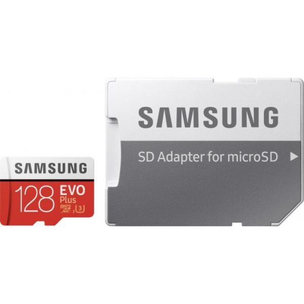 Карта памяти microSDXC Samsung Evo Plus V2 128GB С10 UHS-I U3 + SD (MB-MC128HA/RU)
