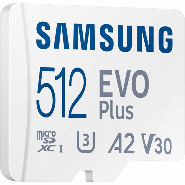 Карта пам'яті microSDXC Samsung EVO PLUS V2 512GB C10 UHS-I U3 + SD (MB-MC512KA/RU)