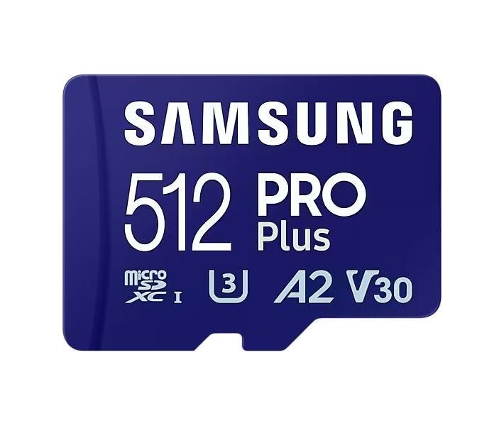 Карта пам'яті microSDXC Samsung Pro Plus 512GB UHS-I U3 V30 A2 Class 10 + SD (MB-MD512SA/EU)
