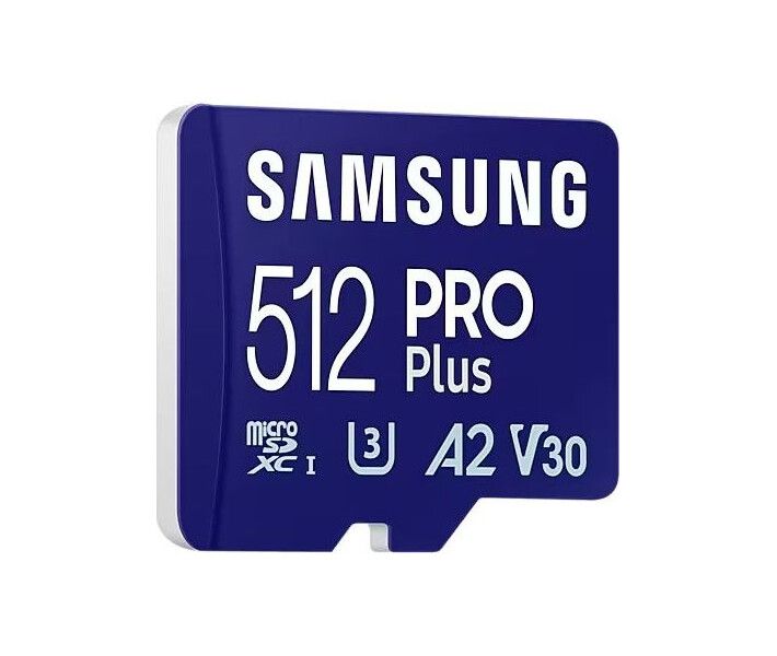 Карта пам'яті microSDXC Samsung Pro Plus 512GB UHS-I U3 V30 A2 Class 10 + SD (MB-MD512SA/EU)