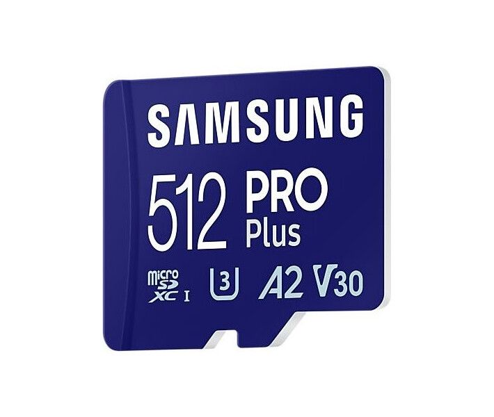 Карта пам'яті microSDXC Samsung Pro Plus 512GB UHS-I U3 V30 A2 Class 10 + SD (MB-MD512SA/EU)
