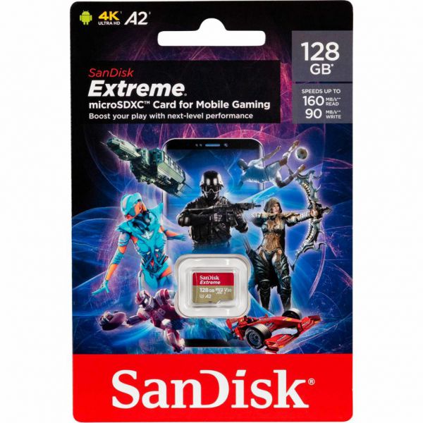Карта памяти microSDXC SanDisk Extreme Mobile Gaming 128GB C10 UHS-I U3 V30 A2 (SDSQXA1-128G-GN6GN)