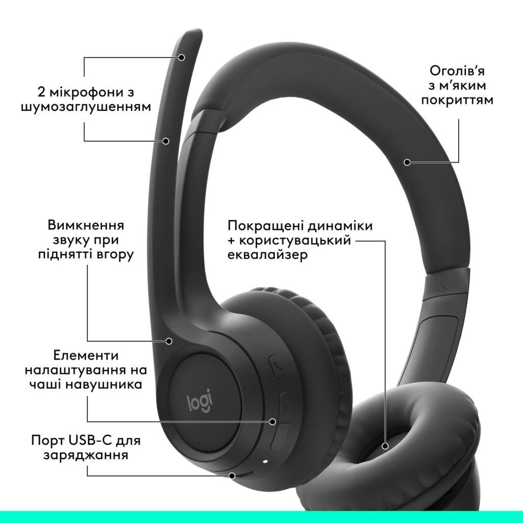 Гарнітура Logitech Zone 300 Wireless Graphite (981-001407)