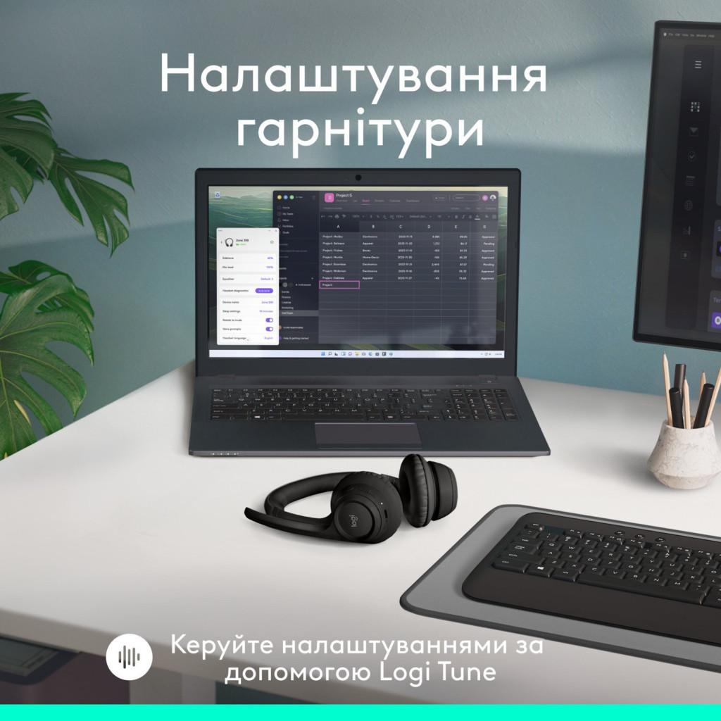 Гарнітура Logitech Zone 300 Wireless Graphite (981-001407)