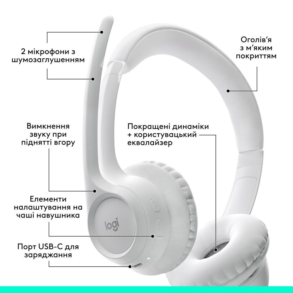 Гарнітура Logitech Zone 300 Wireless Off-White (981-001417)